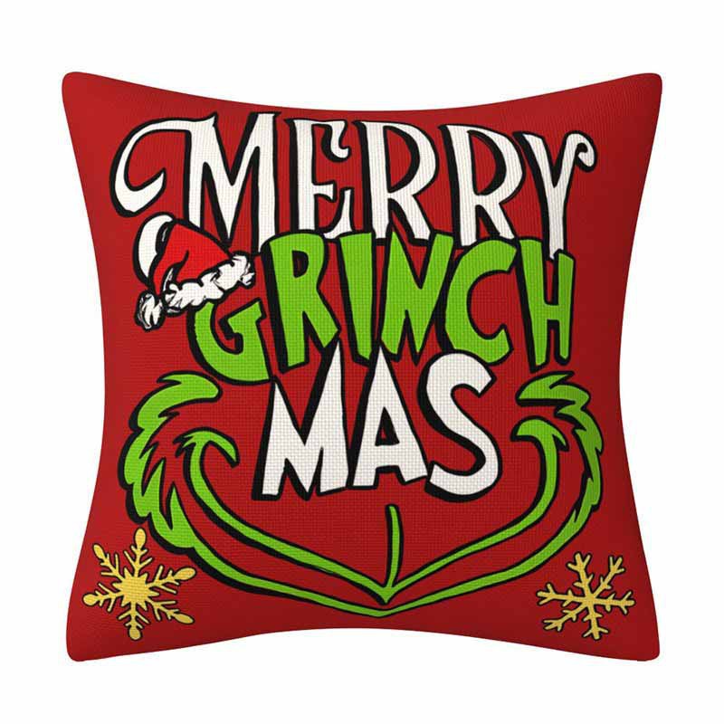 Grinch Christmas Pillow Cover Amazon Home Christmas Decoration Cushion Sofa Pillowcase Combination - V.I.P Digital Presence