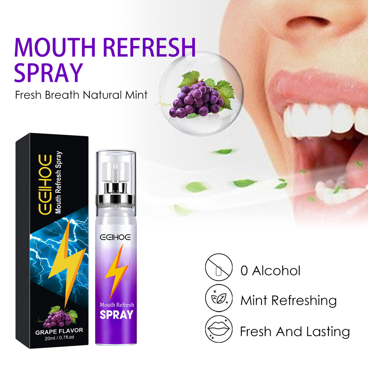 Fresh Mouth Spray, Clean Bad Breath Fresh Breath Fragrance Portable Spray - V.I.P Digital Presence