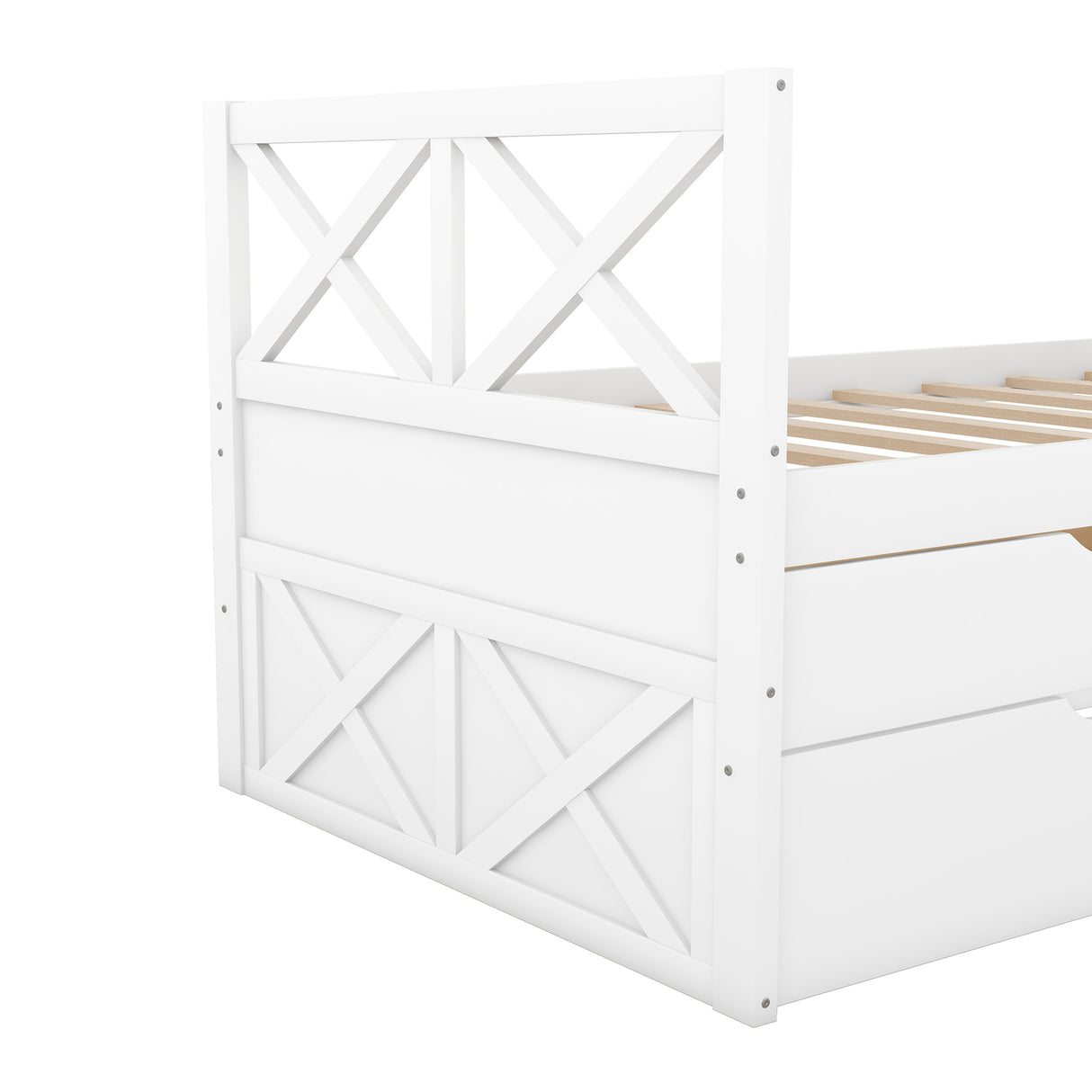 Multi-Functional Daybed with Drawers and Trundle White