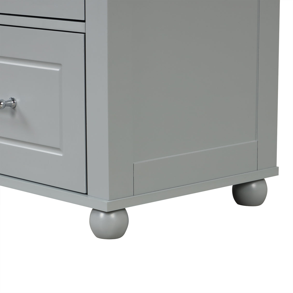 Tall Bathroom Storage Cabinet, Freestanding Storage Cabinet with Two Drawers and Adjustable Shelf, MDF Board , Grey - V.I.P Digital Presence