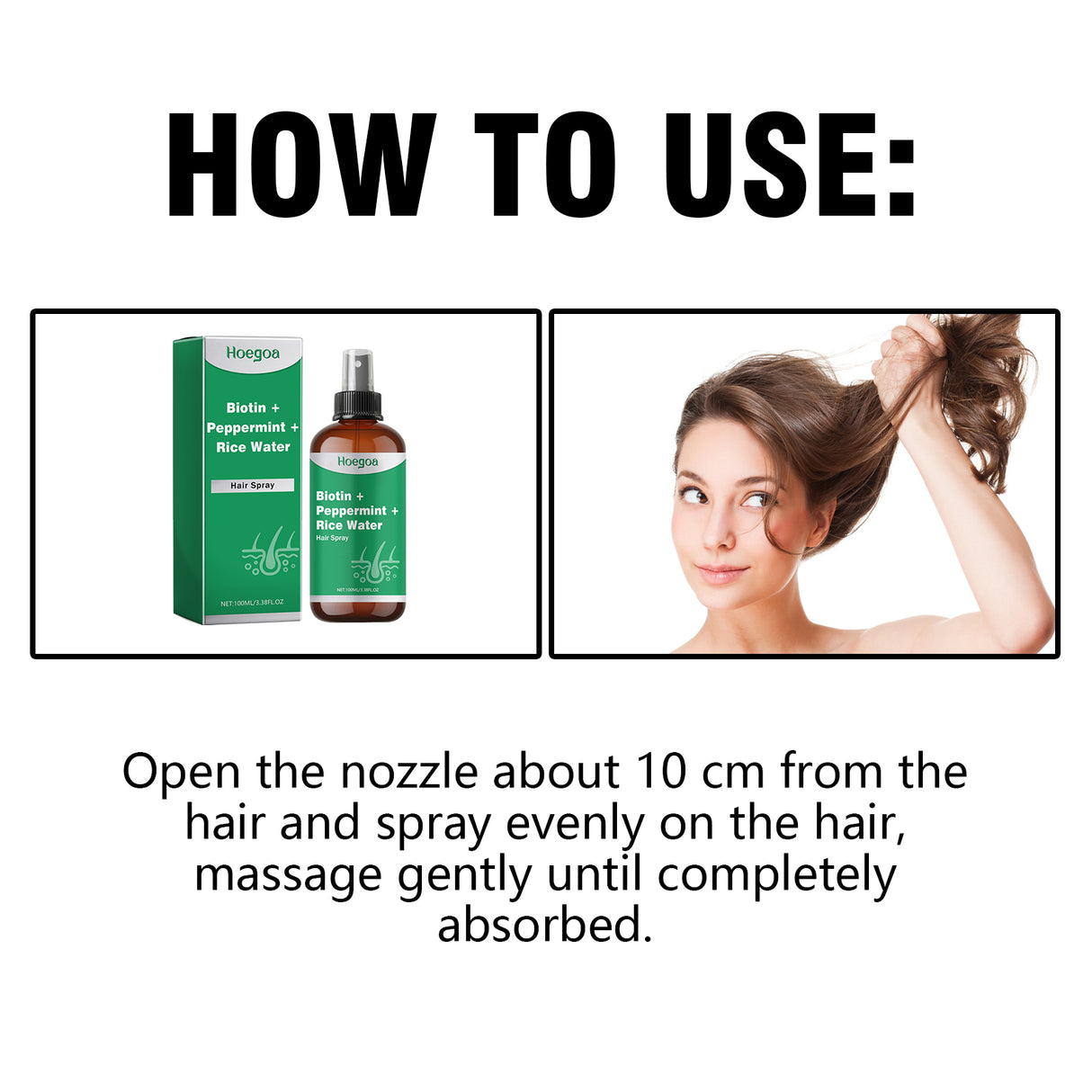 Biotin Peppermint Rice Water Hair Spray, Repair Dry Hair Soft Hair Thick Hair Flexible And Nourishing Hair - V.I.P Digital Presence