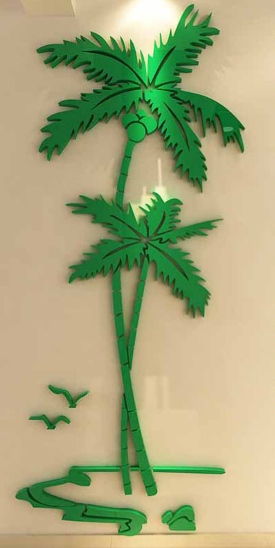 3D Coconut Tree Acrylic Mirror Wall Sticker For Children's Room Dining Room Living Room DIY TV Wall Background Home Decoration - V.I.P Digital Presence