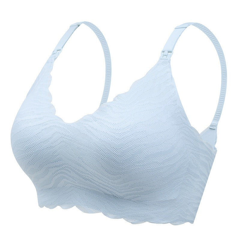One-Piece Fixed Cup Nursing Underwear Non-Marking No Steel Ring Gathering Pregnancy Comfortable Postpartum Breastfeeding Bra - V.I.P Digital Presence