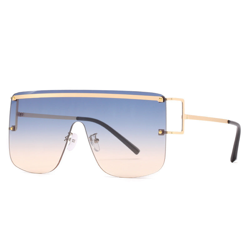 New Style One Piece Sunglasses Fashion Rimless Sunglasses Women's Trendy Sunglasses