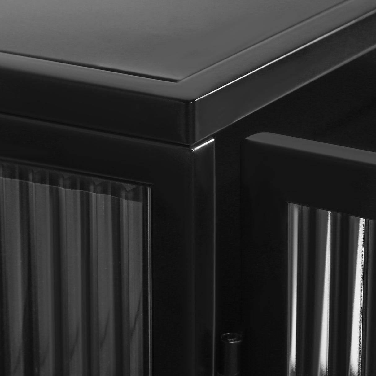 27.56"Glass Doors Modern Two-door Wall Cabinet with Featuring Three-tier Black