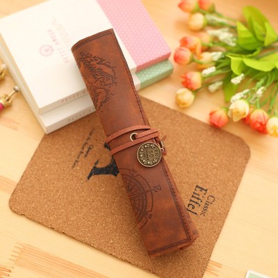 Retro Leather Pencil bag pencil pouch case school supplies pencil case plumier scolaire pencil pouch cute stationary - V.I.P Digital Presence