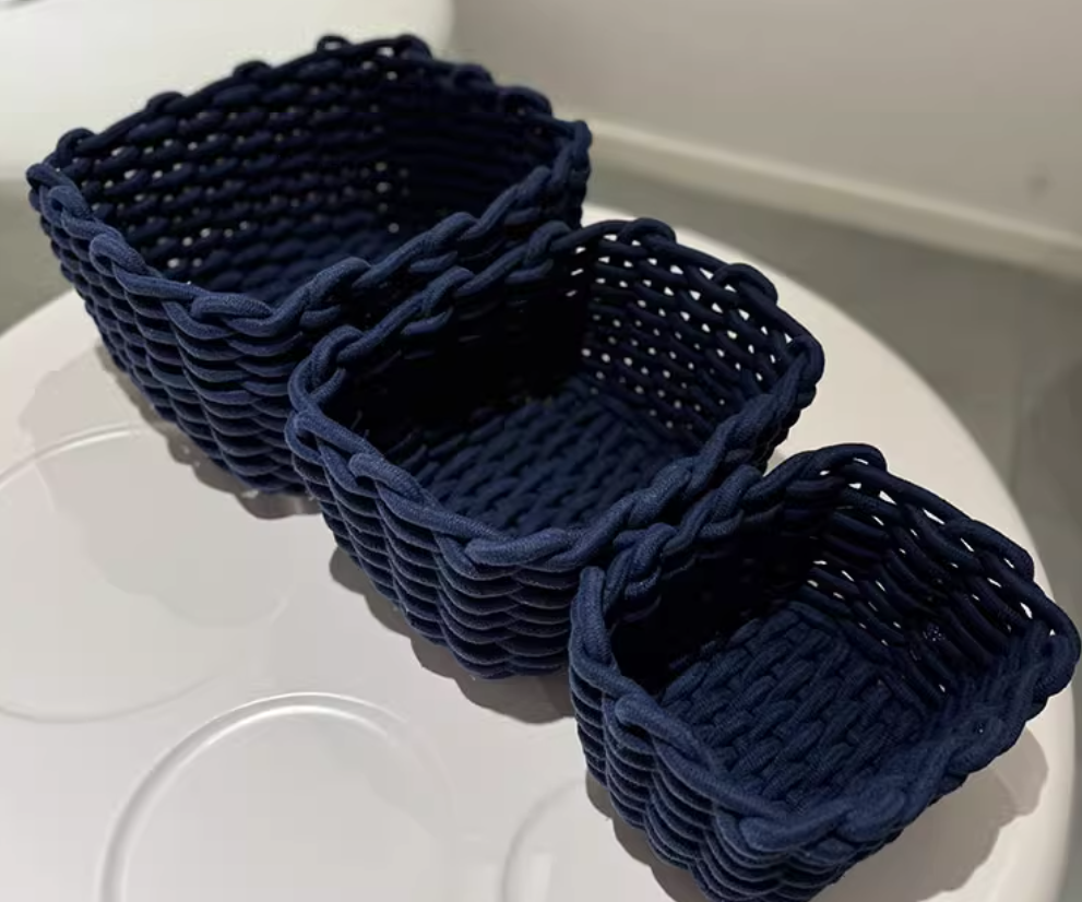 Storage Basket Hand woven Cotton Rope Sorting Basket 3-Piece Set Simple Homestay Design Home Storage Basket - V.I.P Digital Presence