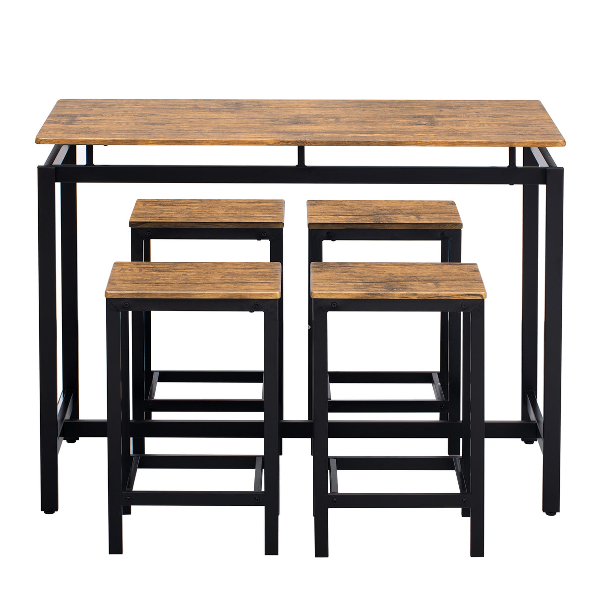 TREXM 5-piece compact bar table with table and stool - modern industrial design brown - V.I.P Digital Presence