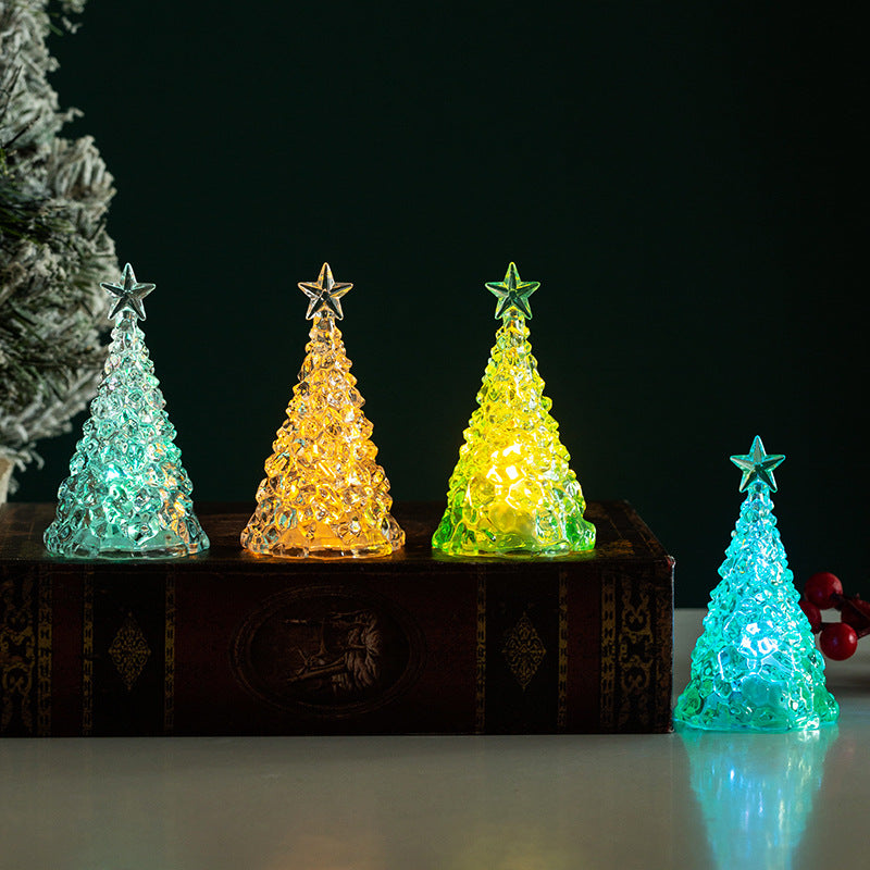Christmas decoration mini luminous Christmas tree transparent crystal night light cross-border desktop decoration props small gifts - V.I.P Digital Presence