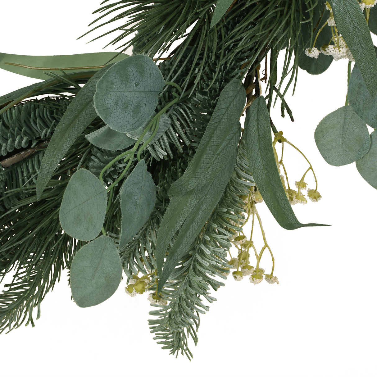 30IN Eucalyptus leaves, pine twigs, stars wreath - V.I.P Digital Presence