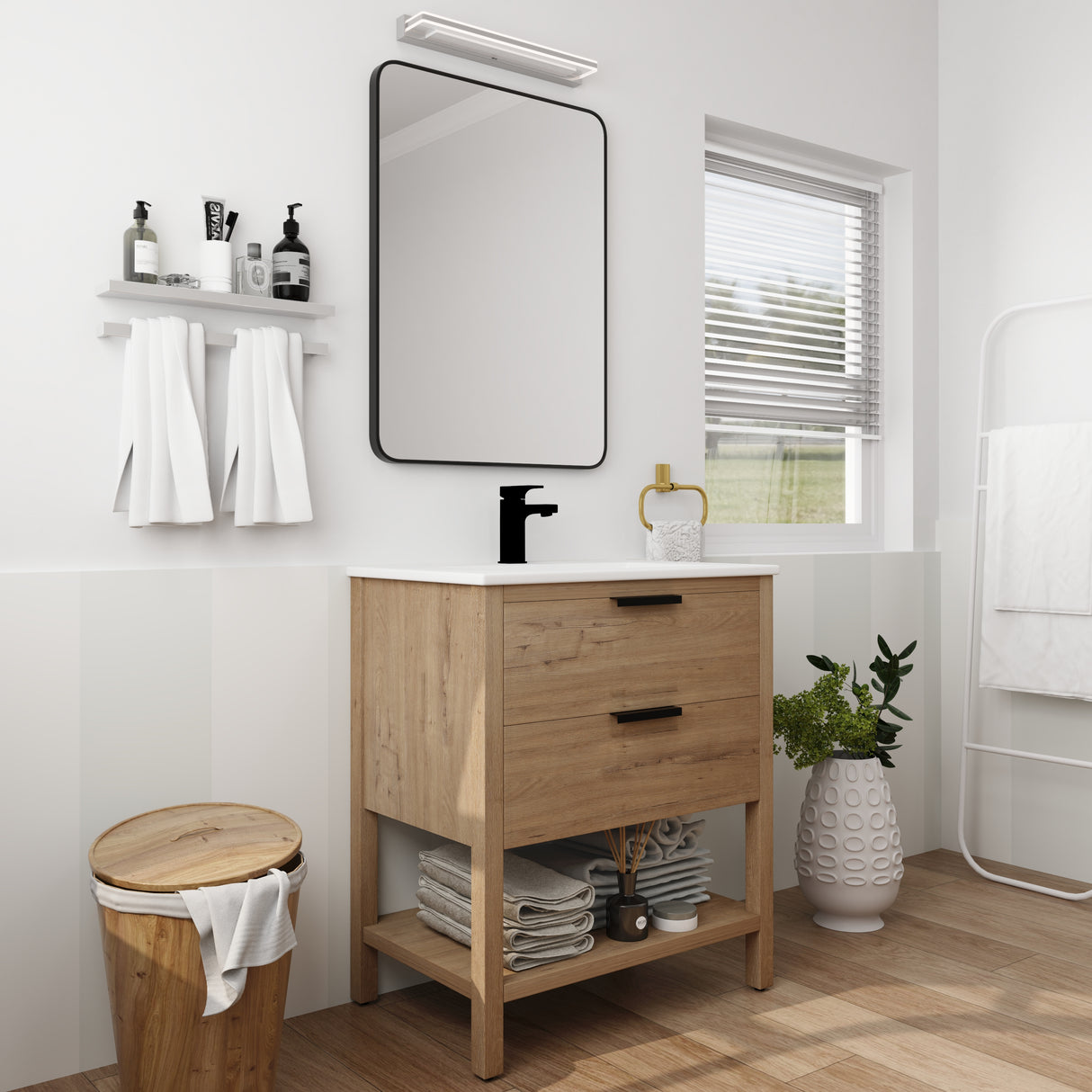 30 Inch Bathroom Vanity Plywood With 2 Drawers-BVB01030IMO-BL9075B - V.I.P Digital Presence