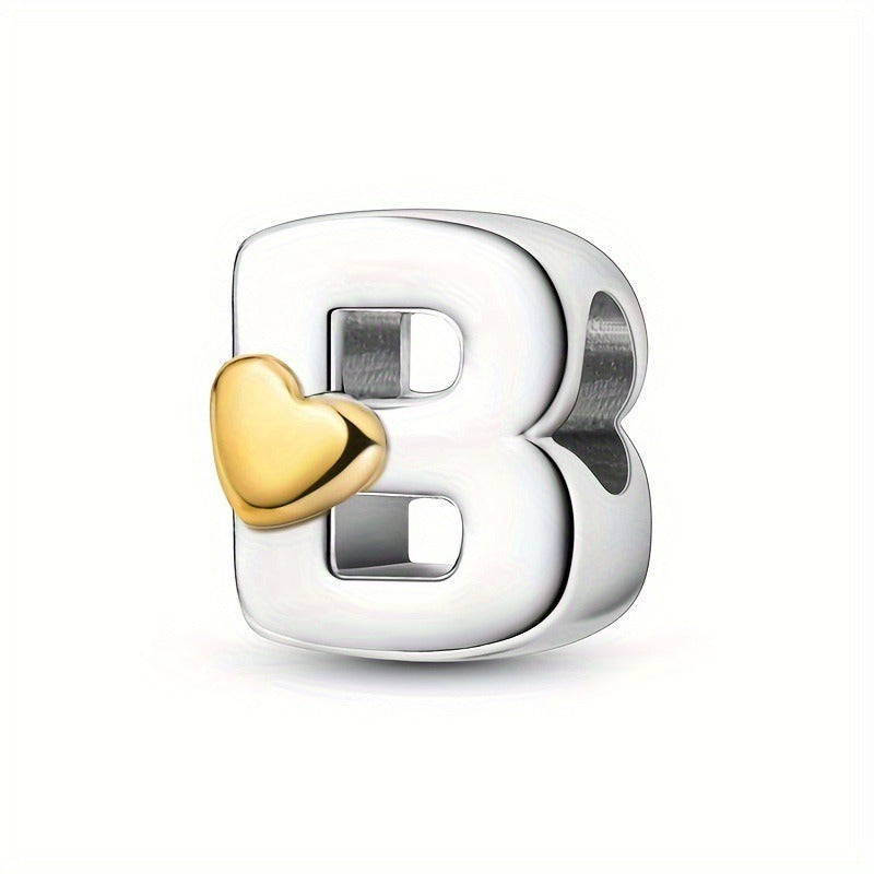 Copper Plated Silver English Letter Pendant Bead Bracelet Necklace Diy - V.I.P Digital Presence