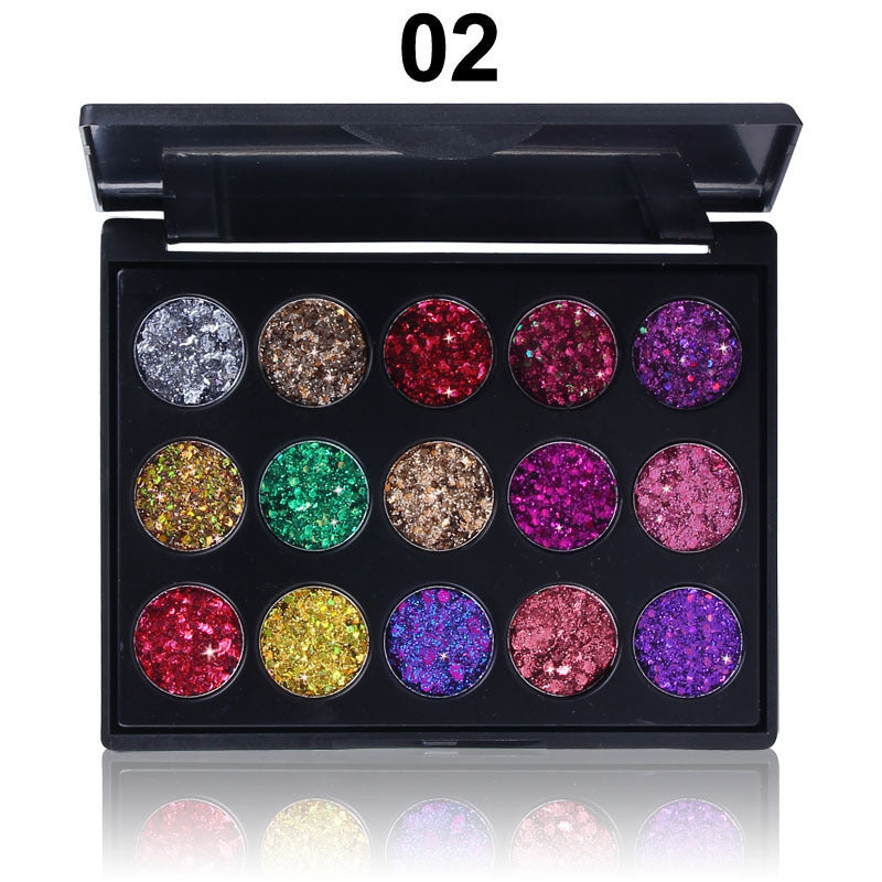15 Colors Diamond Sequin Eyeshadow Palette Shiny Glitter Powder Highlighter Eyeshadow - V.I.P Digital Presence