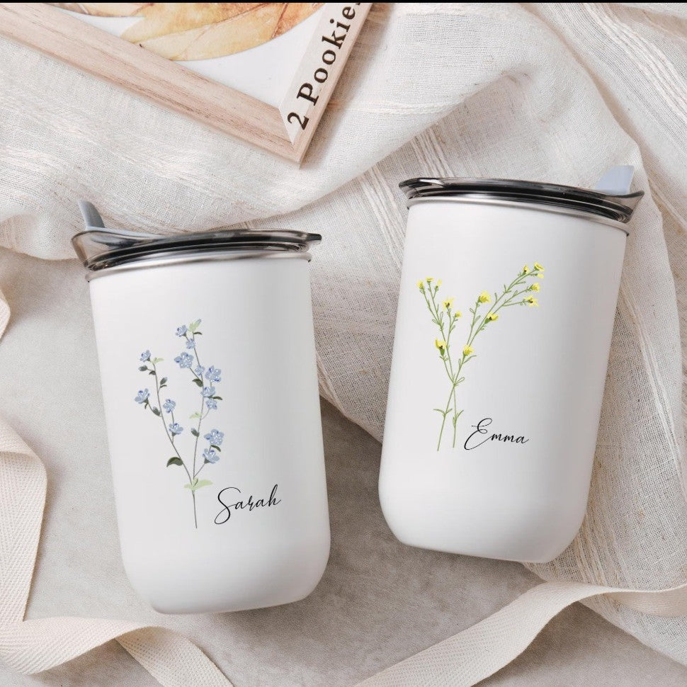 Customized personalized bridesmaid gift with floral cover high-value wine glass - V.I.P Digital Presence