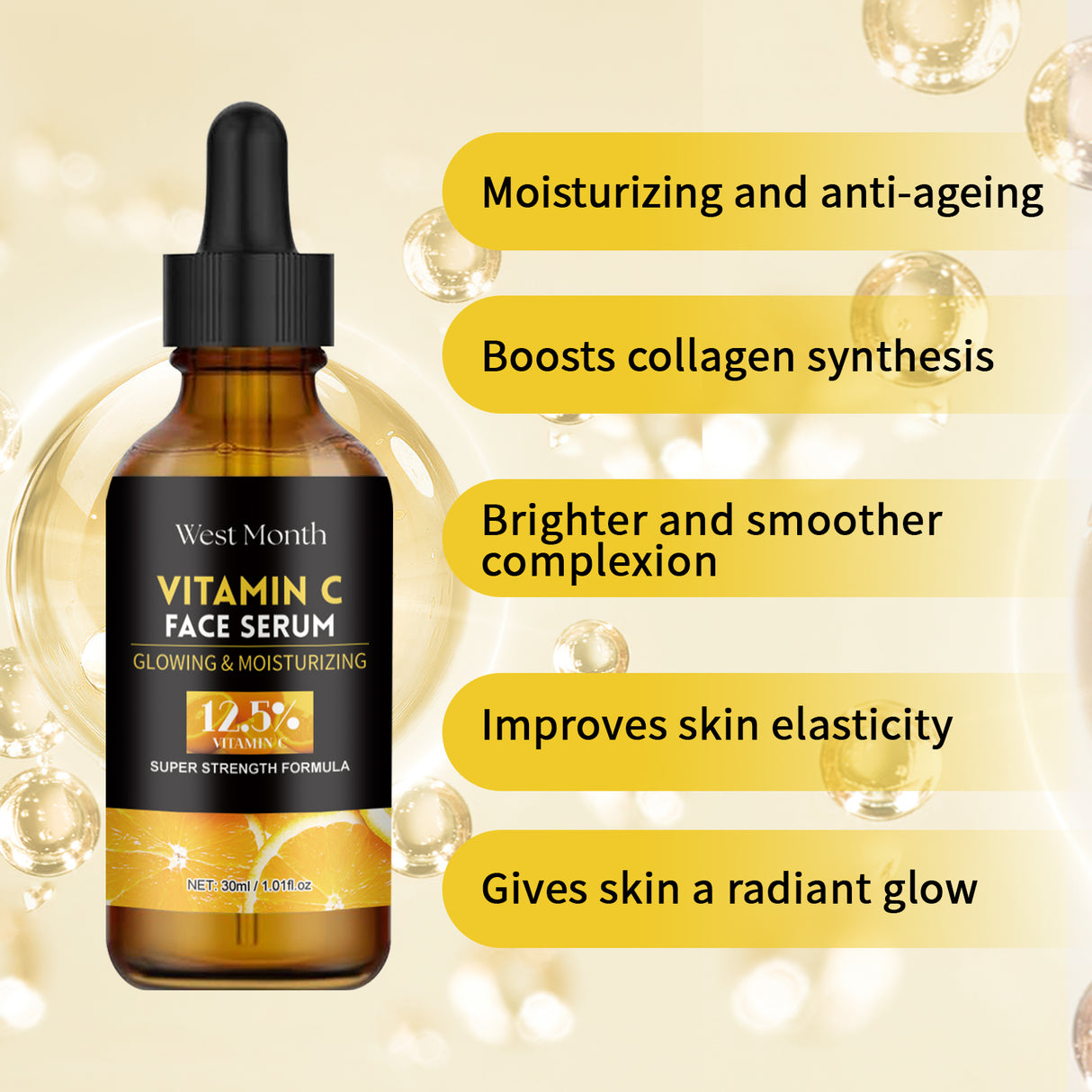 Vitamin C Face Essence For Reducing Fine Lines, Firming, Smoothing And Moisturizing Anti-Aging Skin Essence