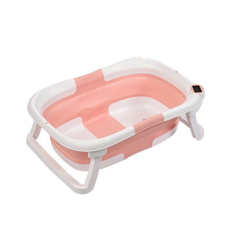 Children's lying Bathtub Portable Folding Plastic Household Newborn Baby care Small size baby tubs three fold bathtub with temperature display - V.I.P Digital Presence