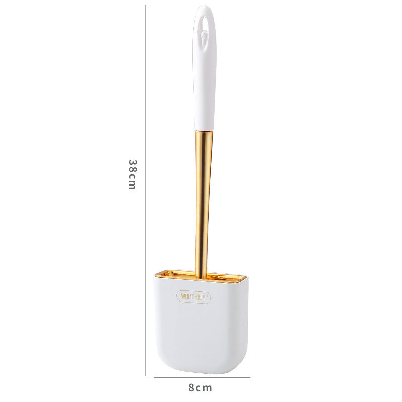 Luxury Toilet Brush Wall Mounted Holder Silicone Flat Head Cleaning Brush Corner Gap Cleaner - V.I.P Digital Presence