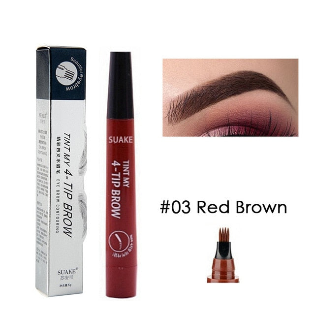 Eyebrow Tint 4 Tip Liquid Brow 5 Colors Pen Makeup Paint Eyebrow Liner Pen Cosmetics Waterproof Tool Microblade - V.I.P Digital Presence