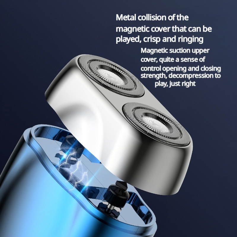 Double headed mini magnetic shaver portable men's electric shaver rechargeable electric shaver - V.I.P Digital Presence