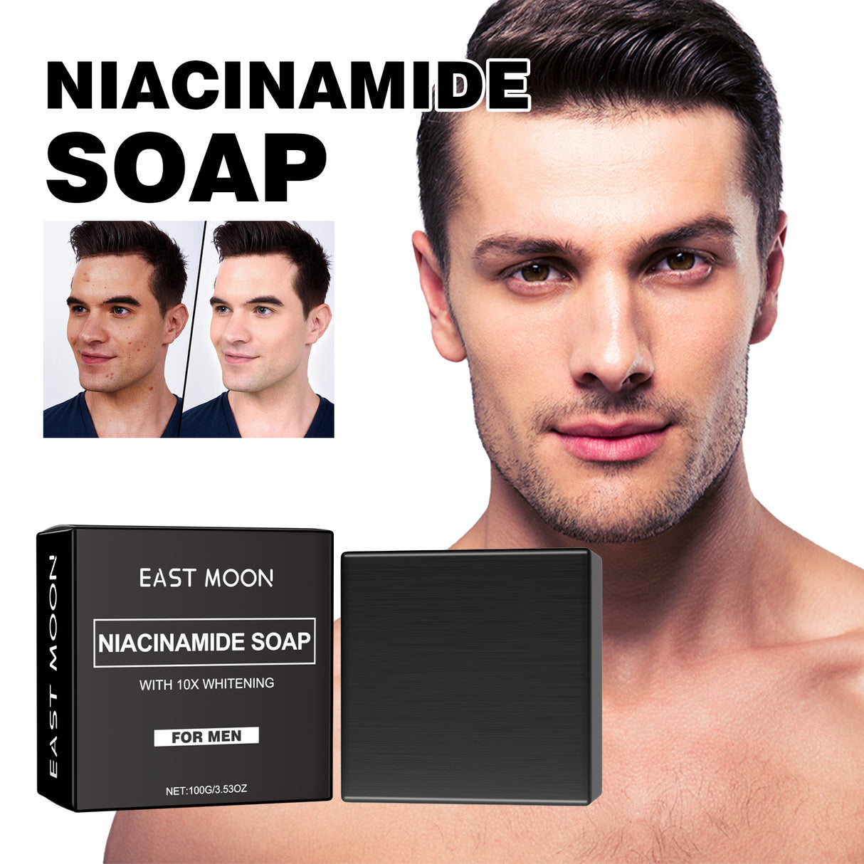 Niacinamide Soap, Cleansing Face Body Skin Lightening Acne Print Multi-Effect Cleansing Soap - V.I.P Digital Presence