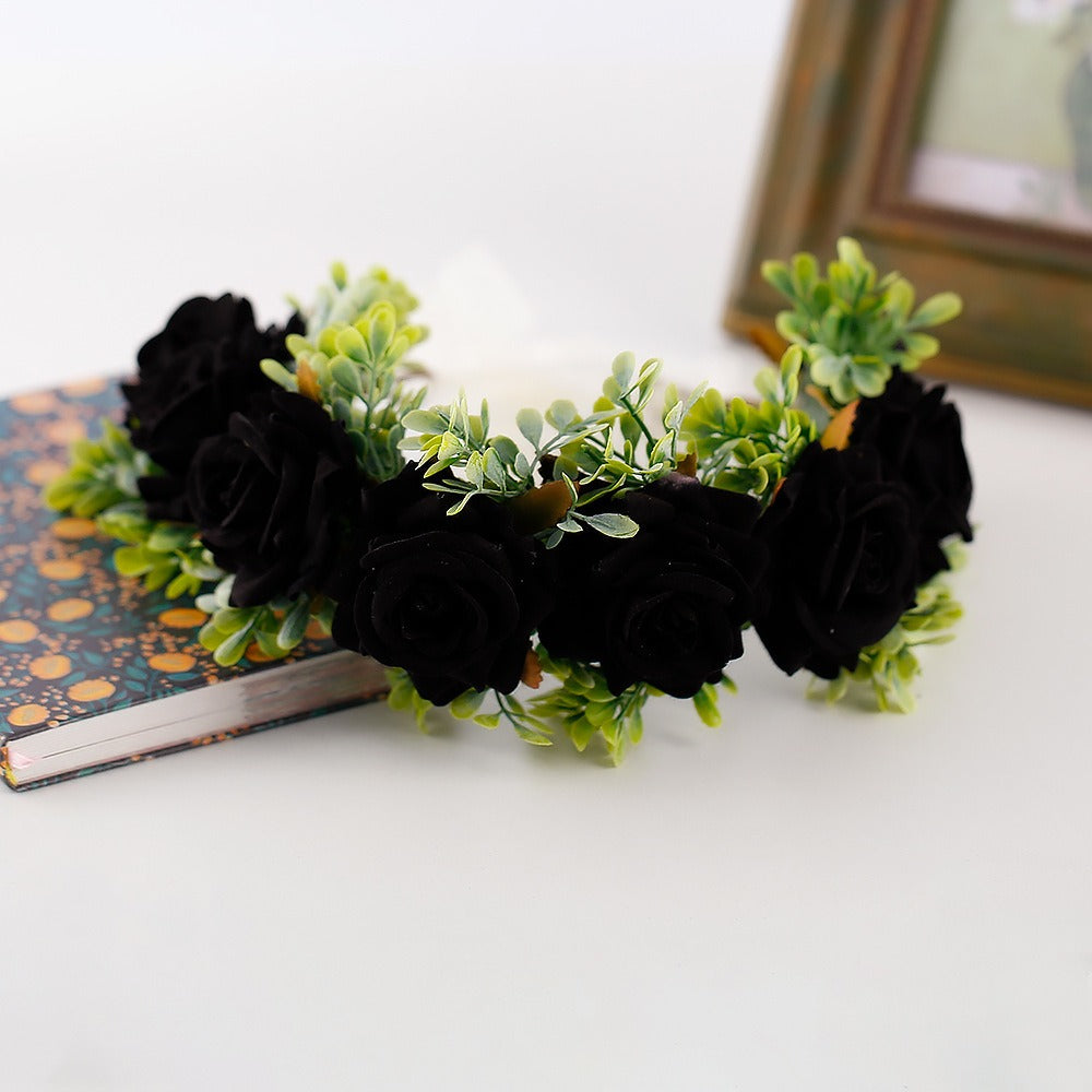 Handmade flower wreaths seaside vacation wedding accessories velvet adjustable hair accessories - V.I.P Digital Presence
