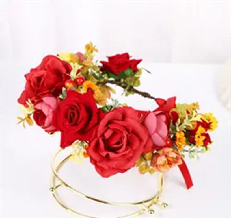 Korean style flower garland headwear, fresh flower crown, fashion show, dance party, flower crown, vacation, countryside props, - V.I.P Digital Presence