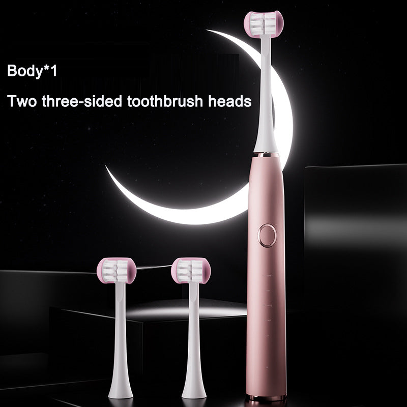 Adult electric toothbrush with three sides rechargeable sonic vibration waterproof electric toothbrush - V.I.P Digital Presence