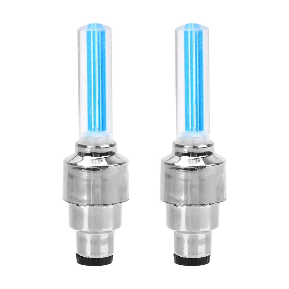 FORAUTO 2PCS Car Wheel LED Light Motocycle Bike Light Tire Valve Cap Decorative Lantern Tire Valve Cap Flash Spoke Neon Lamp - V.I.P Digital Presence