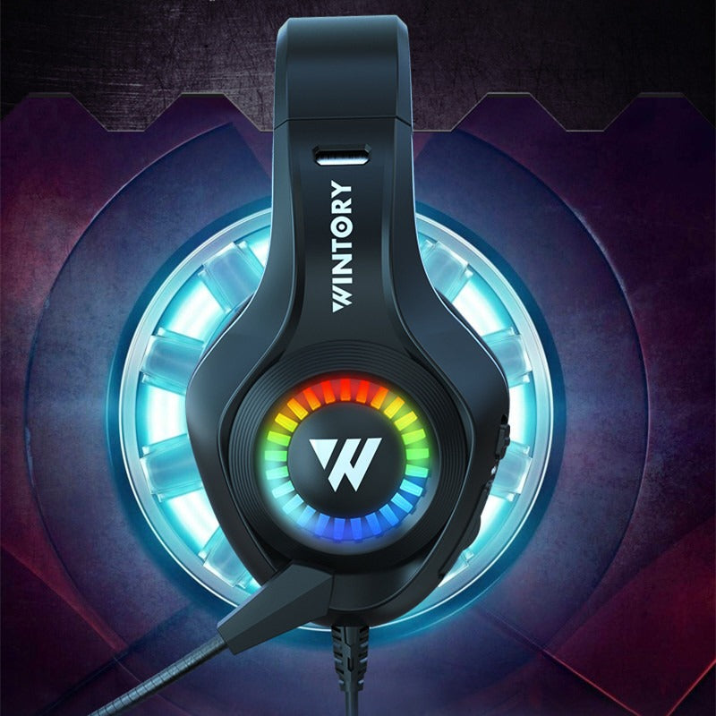 Head mounted gaming headphones wired e-sports luminous earphones mobile phones computers cool anchor headphones - V.I.P Digital Presence