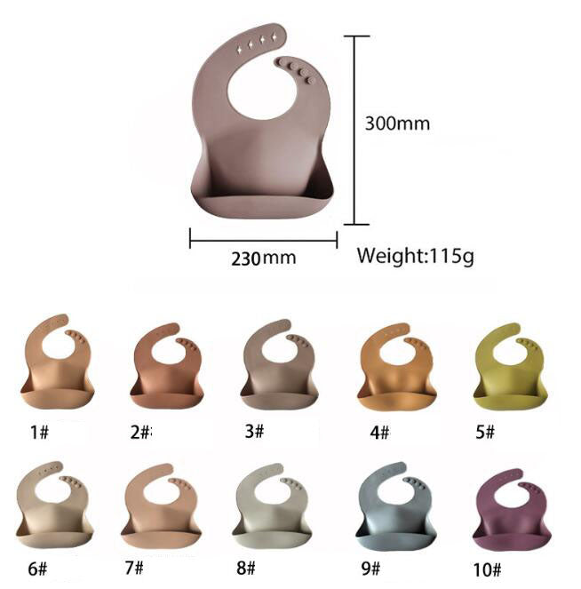 Newborns Solid silicone Baby Feeding Burp Cloth Bandana Bibs Fashionable Infant Toddler Drooling Babador Scarf Aprons Baby Stuff