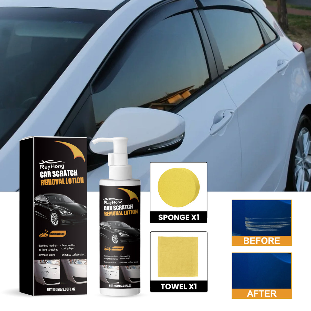 Car Scratch Removal Lotion, Automotive Paint Polishing Maintenance Refurbishment Cleaning And Brightening Repair Fluid - V.I.P Digital Presence
