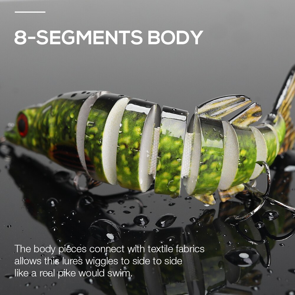 TREHOOK 10cm/12.5cm Pike Wobblers for Fishing Artificial Bait Hard Multi Jointed Swimbait Crankbait Lifelike Fishing Lure Tackle