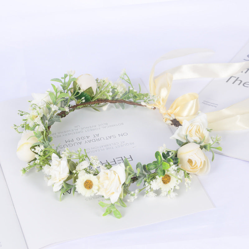 Bohemian Wreath Simulation Starry Sky Handmade Wrapped Headwear Mini Wedding Photography Girl Hair Accessories - V.I.P Digital Presence