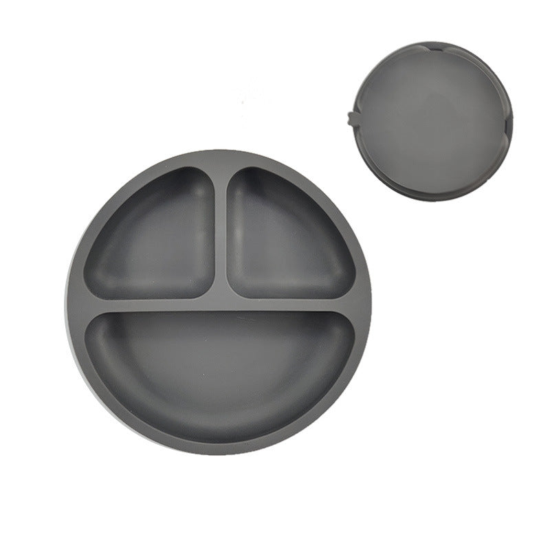 Children's Silicone Dinner Plate Infant Feeding Tableware Set Baby's Complementary Food Division Big Suction Cup Smiling Face Silicone Dinner Plate - V.I.P Digital Presence