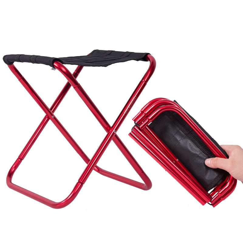 25*22.5*27cm Outdoor Aluminum Folding Stool Chair Small Fishing Stool Chair Portable Camping Outdoor Fishing Chair Fishing Tool - V.I.P Digital Presence