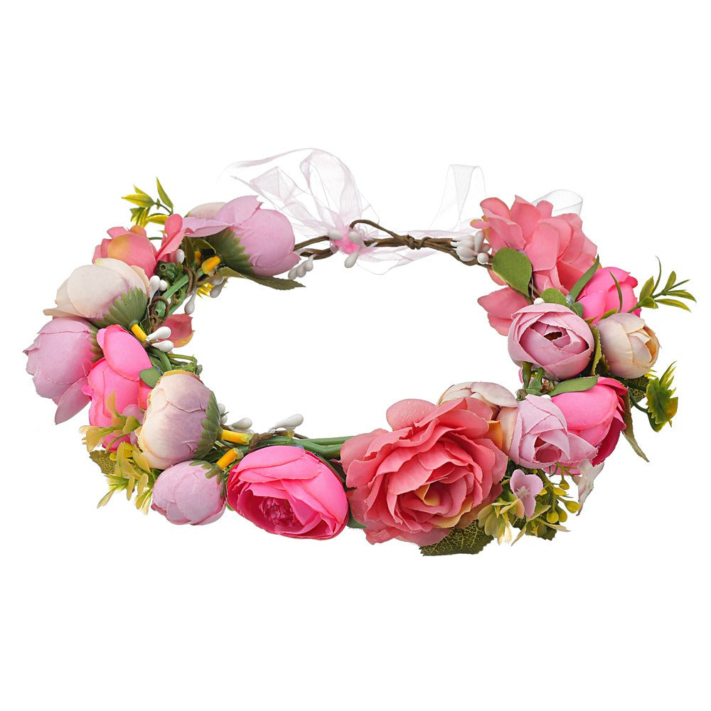 Bohemian floral hairband bride photo shoot bride hair accessories - V.I.P Digital Presence