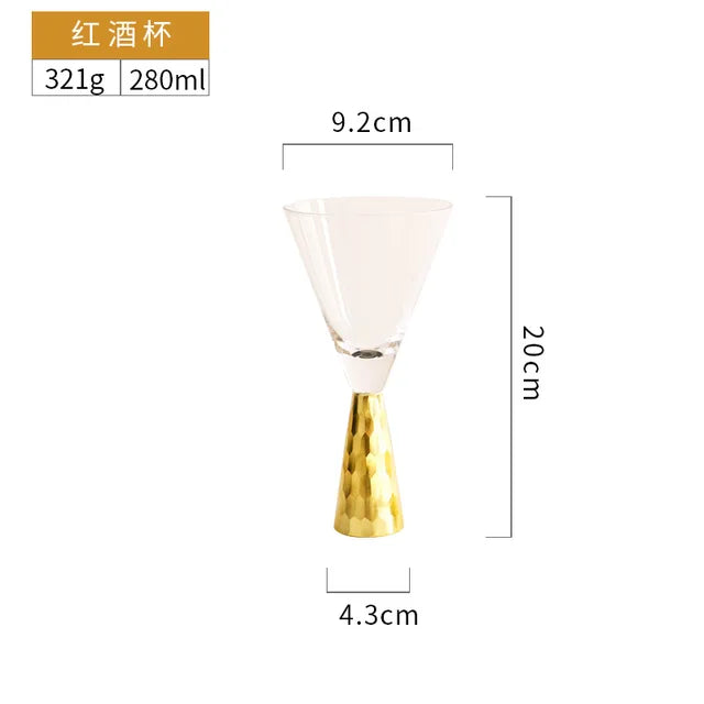 High-end Glass Wine Glasses Golden Wine Glasses Family Party Champagne Glasses Bar Whiskey Cocktail Glasses Martini Glasses - V.I.P Digital Presence