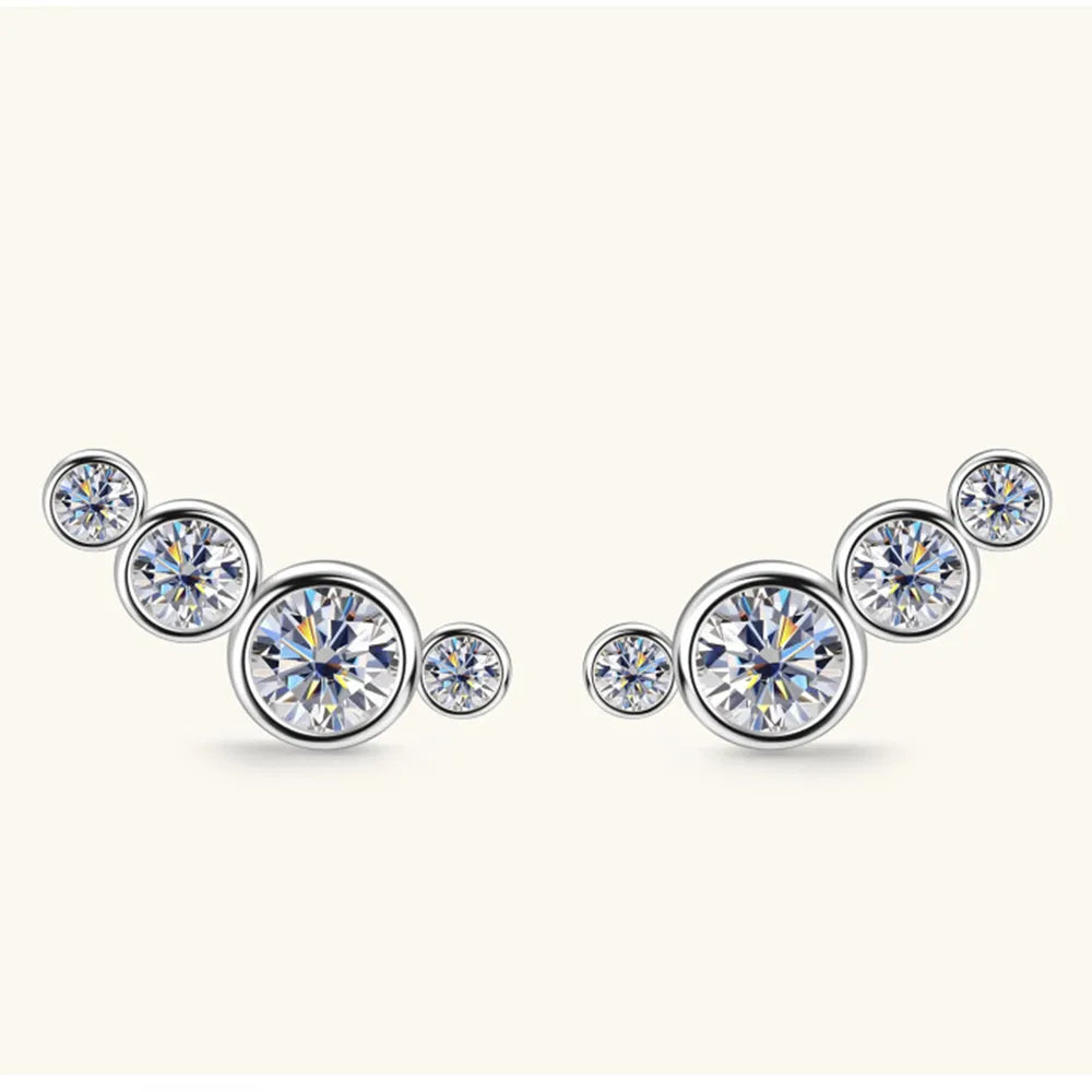 Moissanite 925 Sterling Silver Stud Earrings - V.I.P Digital Presence