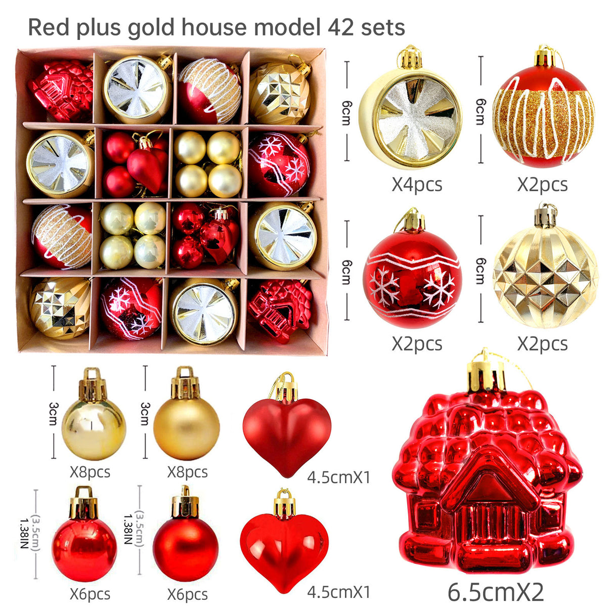 Christmas decoration 6cm electroplated ball plastic ball special-shaped painted Christmas ball gift Christmas tree pendant - V.I.P Digital Presence