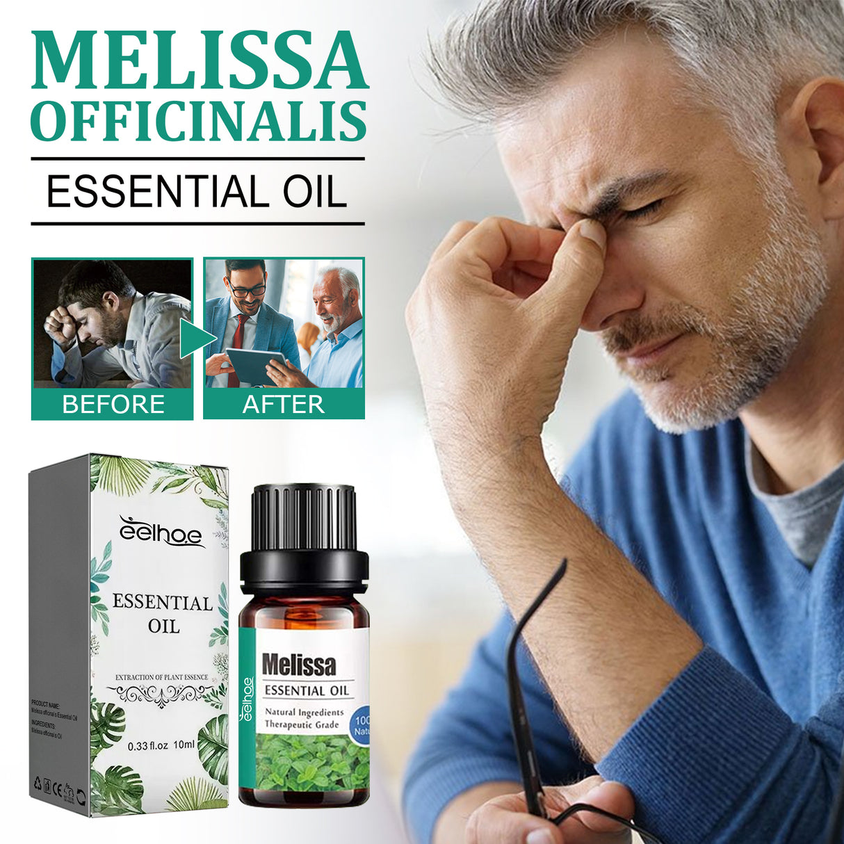 Melissa Officinalis Essential Oil, Moisturizing Massage Skin Body Care Improve Memory Melissa Officinalis Essence - V.I.P Digital Presence