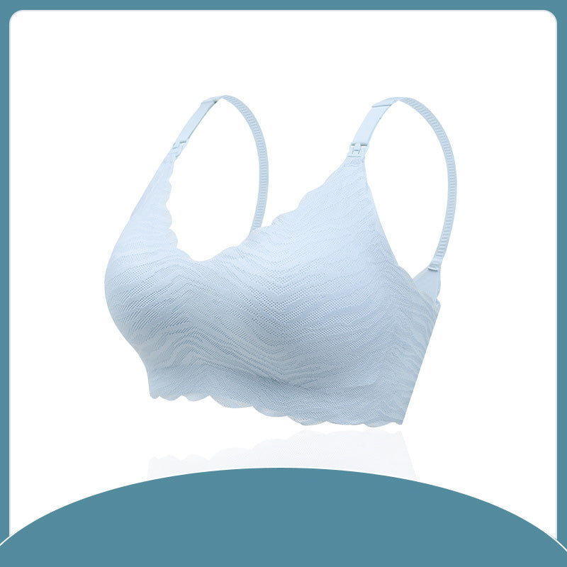 One-Piece Fixed Cup Nursing Underwear Non-Marking No Steel Ring Gathering Pregnancy Comfortable Postpartum Breastfeeding Bra - V.I.P Digital Presence