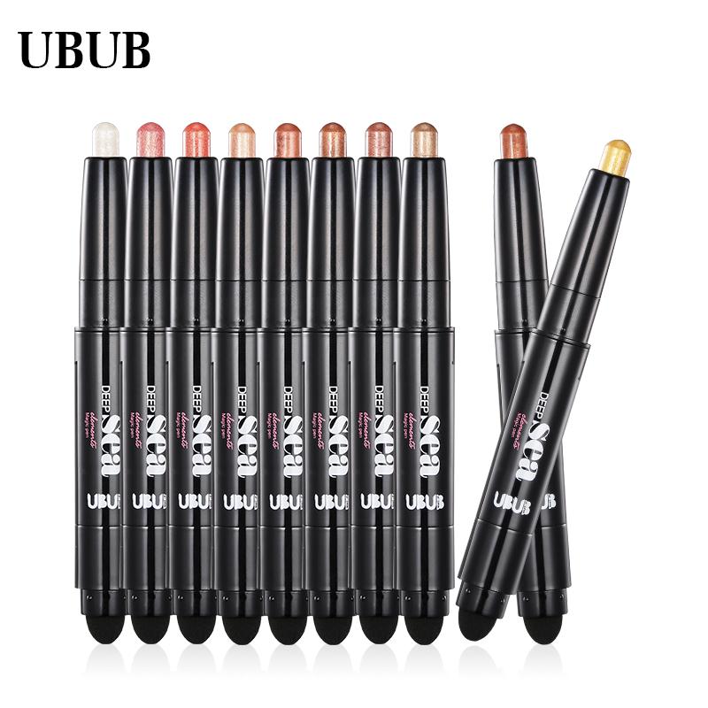 UBUB Eye Pencil Eyeshadow Silkworm Pen Velvet Shimmer Earth Double Color Eye Shadow Cream Glitter Makeup Palette Cosmetics - V.I.P Digital Presence