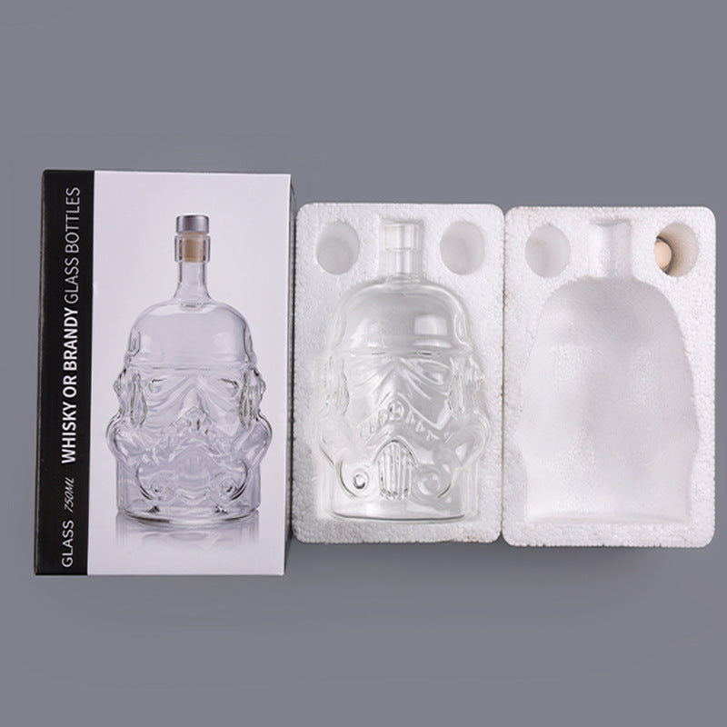 High borosilicate heat-resistant and cold resistant glass wine bottle Star Wars White Soldier glass wine bottle creative decanter liquor dispenser - V.I.P Digital Presence