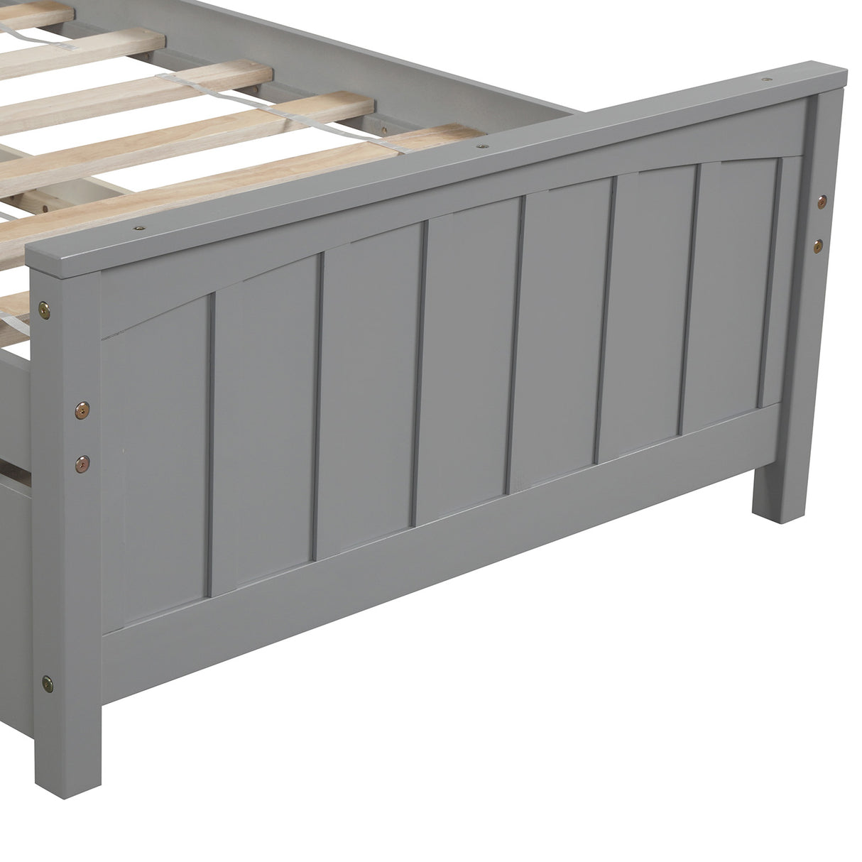 Twin size Platform Bed with Trundle Gray