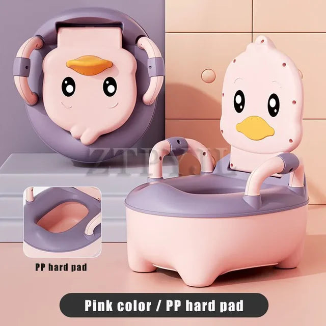 Children's Pot 1-6 Years Old Upgraded Cute Duck Baby Toilet Seat Baby Potty Portable Stool Boys & Girls Safe Trainer Seat WC