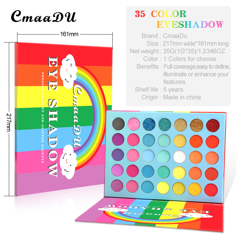 CmaaDu 35 Colors Rainbow Matte Eyeshadow Metal Waterproof Glitter Eyeshadow Palette - V.I.P Digital Presence