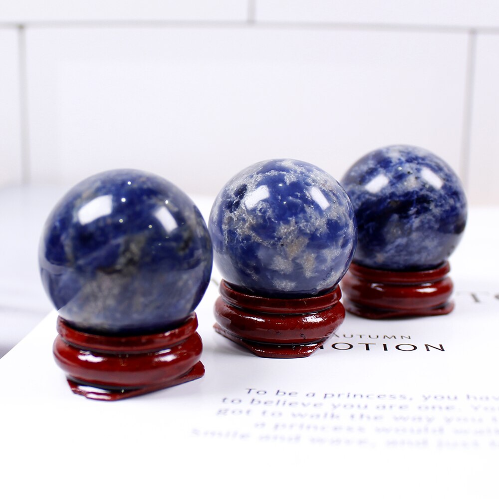 Natural crystal ball polished crystal crafts Blue-vein stone sodalite Wish ball ornament - V.I.P Digital Presence
