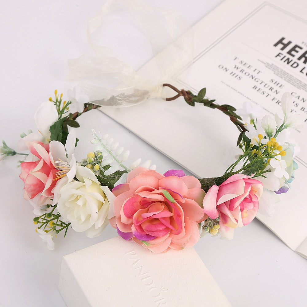 Handmade rattan wreath headband with macaron bright colored headband hairband - V.I.P Digital Presence