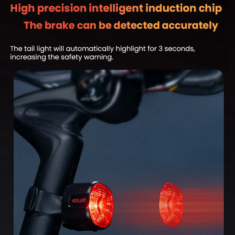 Bicycle Smart Brake Tail Light MTB Road Bike Auto Brake Sensing Light SB Rechargeable IPX6 Waterproof LED Warning Rear Lamp - V.I.P Digital Presence