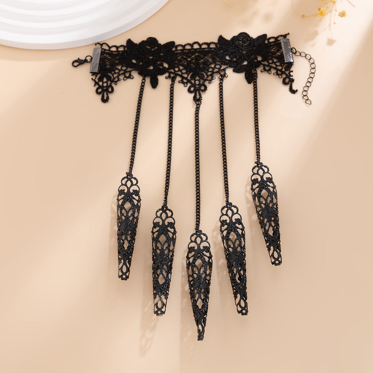 Sweet Cool Style Black Diamond Set Tassel Bracelet Halloween Lace Alloy Finger Bracelet for Women - V.I.P Digital Presence